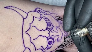 Hannya mask  tattoo | Real time