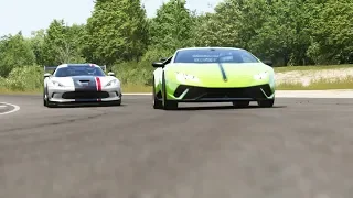 Lamborghini Huracan Performante vs Dodge Viper ACR at Bridgehampton