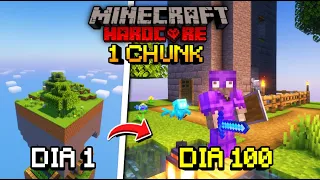 SOBREVIVÍ 100 DÍAS en UN SOLO CHUNK en MINECRAFT HARDCORE