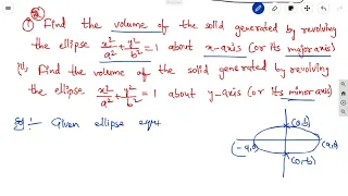 #Polytechnic#Maths#Semester-3#Find the volume of the solid generated by the ellipse about X,Y Axis