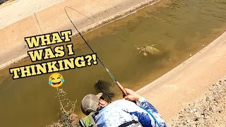 Fly Fishing a MICRO CANAL for WHATEVER BITES! (Things Get Crazy At The End! 🤣🤣)
