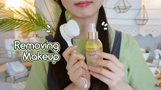 ASMR Peaceful Makeup Removing Time🌿 gentle facial massage