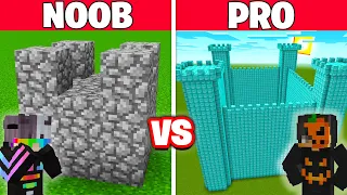 NOOB vs PRO: EN GÜVENLİKLİ KALE YAPI KAPIŞMASI! - Minecraft