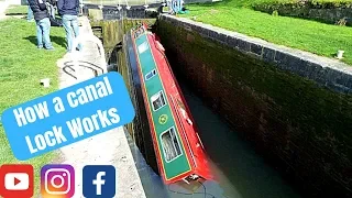 E22. How to take a narrowboat down through a canal lock on the Kennet & Avon canal