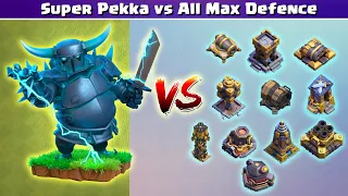 Super Pekka vs All Max Defenses | Clash of Clans | *Overpowered Super Pekka* | NoLimits