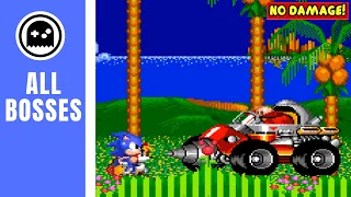 Sonic The Hedgehog 2 (SG) - All Bosses - (No Damage)