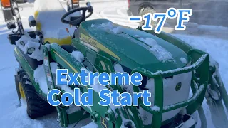 Brutal -17°F Diesel Cold Start - John Deere 1025R