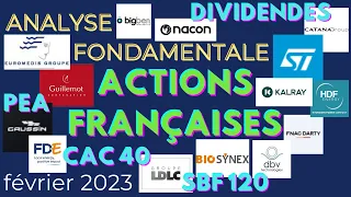 Analyse Fondamentale d'actions françaises - partie 12 (PEA, Bourse, Dividendes, CAC 40 SBF 120, CTO)