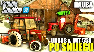 URSUS I IMT 558 ČISTE SNIJEG NA FARMI !! - HAUBA EP11 w/Mateo