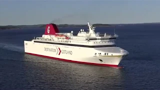 Nynäshamn, Sweden - Destination Gotland Ferry Visby Arrives in Nynäshamn (2018)