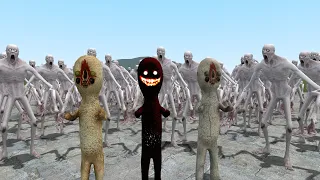 SCP-173 VS 100 SCP-096!!! Garrys Mod Sandbox