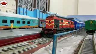 LONGEST RAKE OF LHB HAULING BY WAP 7 LOCO MODEL | @IndianRailModel Wdg6g running on my layout