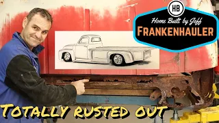 The bottom is totally rusted out  - 1954 Ford F600 Car Hauler Build part 5