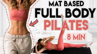 FULL BODY MAT PILATES WORKOUT 🔥 Tone & Sculpt for Summer | 8 min