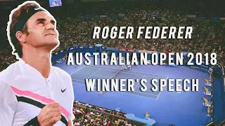 ROGER FEDERER WINS THE AUSTRALIAN OPEN 2018 – FULL SPEECH | AUS OPEN GRAND SLAM CHAMPION #RF20 [HD]