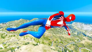 GTA 5 SPIDERMAN RAGDOLLS |  GTA V SPIDERMAN Ragdolls 4k Compilations funny moments jumps/fails ep197