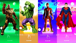 Thanos 🆚 Hulk 🆚 Flash 🆚 Superman | Marvel Comics 🆚 DC Comics | Tiles Hop Fun Ball