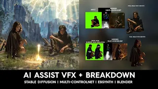 AI ASSIST VFX + Breakdown - Stable Diffusion | Ebsynth | Blender