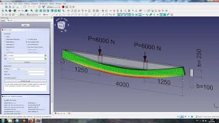 Расчет балки загруженной сосредоточенными нагрузками во FreeCAD FEM