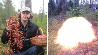 Blowing up a christmas tree with dynamite