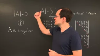 Linear Algebra 14TBD: The Determinant is Zero ⇔ Matrix Is Singular