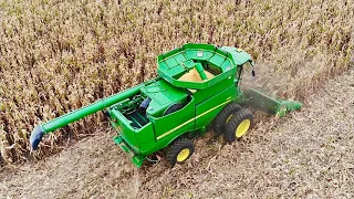 Harvesting Storm Damaged Corn