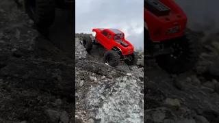 Broke out the scx24 comp build for some rock crawling yesterday! #shorts