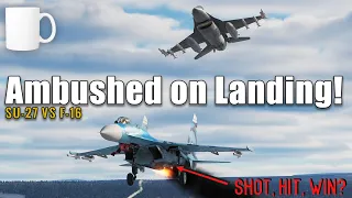 DCS World Multiplayer: no comment - Mug, Su-27 ambushed landing by F-16 survives & gets bandit R73.
