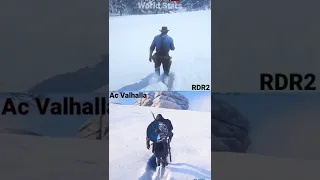 RDR2 Vs Ac Valhalla Snow Walk Physics Comparison 🧐 | #short #rdr2 #acvalhalla #shorts