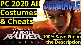 Tomb Raider Legend PC - All Costumes & Cheats ; 100% Save File in the description