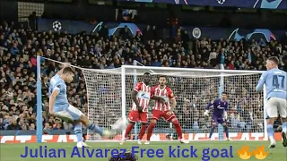 Julian Alvarez freekick goal vs Crvena zvezda 😍🔥Manchester city vs Crvena zvezda