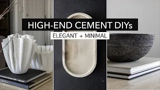 HIGH-END CONCRETE DIY DECOR HACKS (vase, vintage pottery, modern trays)