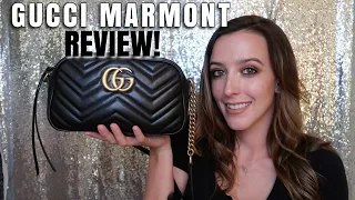 GUCCI MARMONT SMALL BAG REVIEW | 1 YEAR WEAR AND TEAR + WHAT FITS!