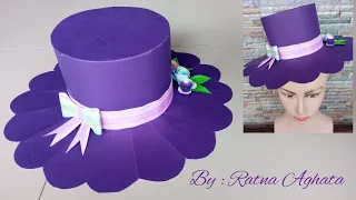 Kreasi topi dari kertas / cara membuat topi dari kertas / prakarya topi karnaval