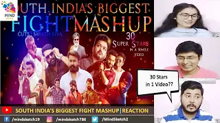SOUTH INDIA BIGGEST FIGHT MASHUP | 30 Super stars | mohanlal | Mammootty | Vijay | Ajith | Reaction