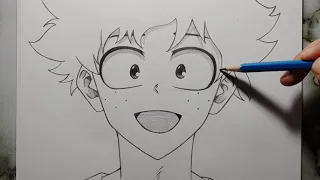 تعليم رسم ميدوريا خطوة بخطوة | كيفية رسم ميدوريا من انمي بوكو نو هيرو