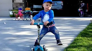 AMAZING 2 YEAR OLD SHREDS ON HIS MICRO MINI SCOOTER