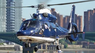 UK Army helicopter Eurocopter AS365N3 Dauphin take off at London heliport