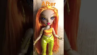 Meena Fleur’s Hair Transformation 🧡✨ #doll #dolls #rainbowhigh #toys #collecttherainbow #hairstyle