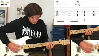 BREED (Nirvana) Guitar Full Tutorial + Tab