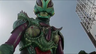 Mele Gekiranger Chameleon Villainess with Green Battle Suit