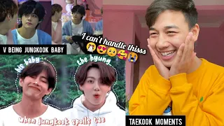 Taehyung being Jungkook’s baby for 15 minutes straight | REACTION | TaeKook Moments