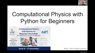 Integrating Jupyter Notebooks in High School - AAPT/UNF Workshop Day 1