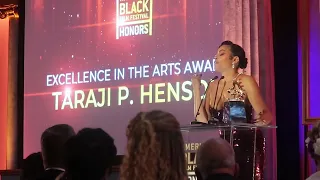 Taraji P. Henson accepting Excellence in the Arts Award at American Black Film Festival Honors