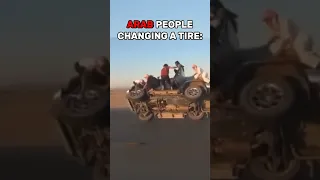 Normal people changing a tire vs arabs #cars #car #edit #fy #drift #arab #tire #fyp #fy #foryoupage