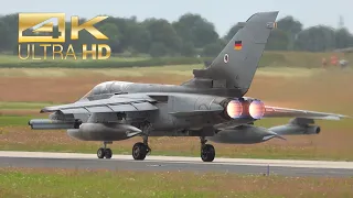 (4K) 6x Panavia Tornado ECR and IDS German Air Force departure at Schleswig Jagel Air Base ETNS