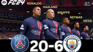 WHAT HAPPEN IF MESSI, RONALDO, MBAPPE, NEYMAR, PLAY TOGETHER ON PSG VS MANCHESTER CITY
