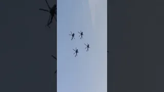 Russian military choppers  in the skies at MAKS 2021