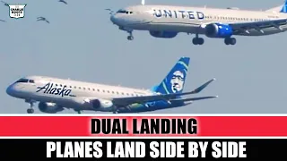 Two Planes Land TOGETHER at SFO