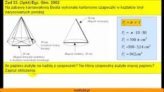 Egzamin gimnazjalny z matematyki 2002 - zad 33 - Matfiz24.pl